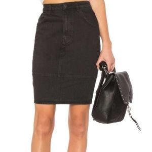 Black High Waisted Jean Skirt